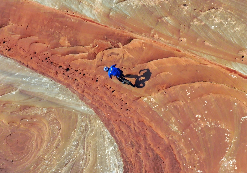 Pat Smage riding in Moab -- from "Off the Beaten Path."